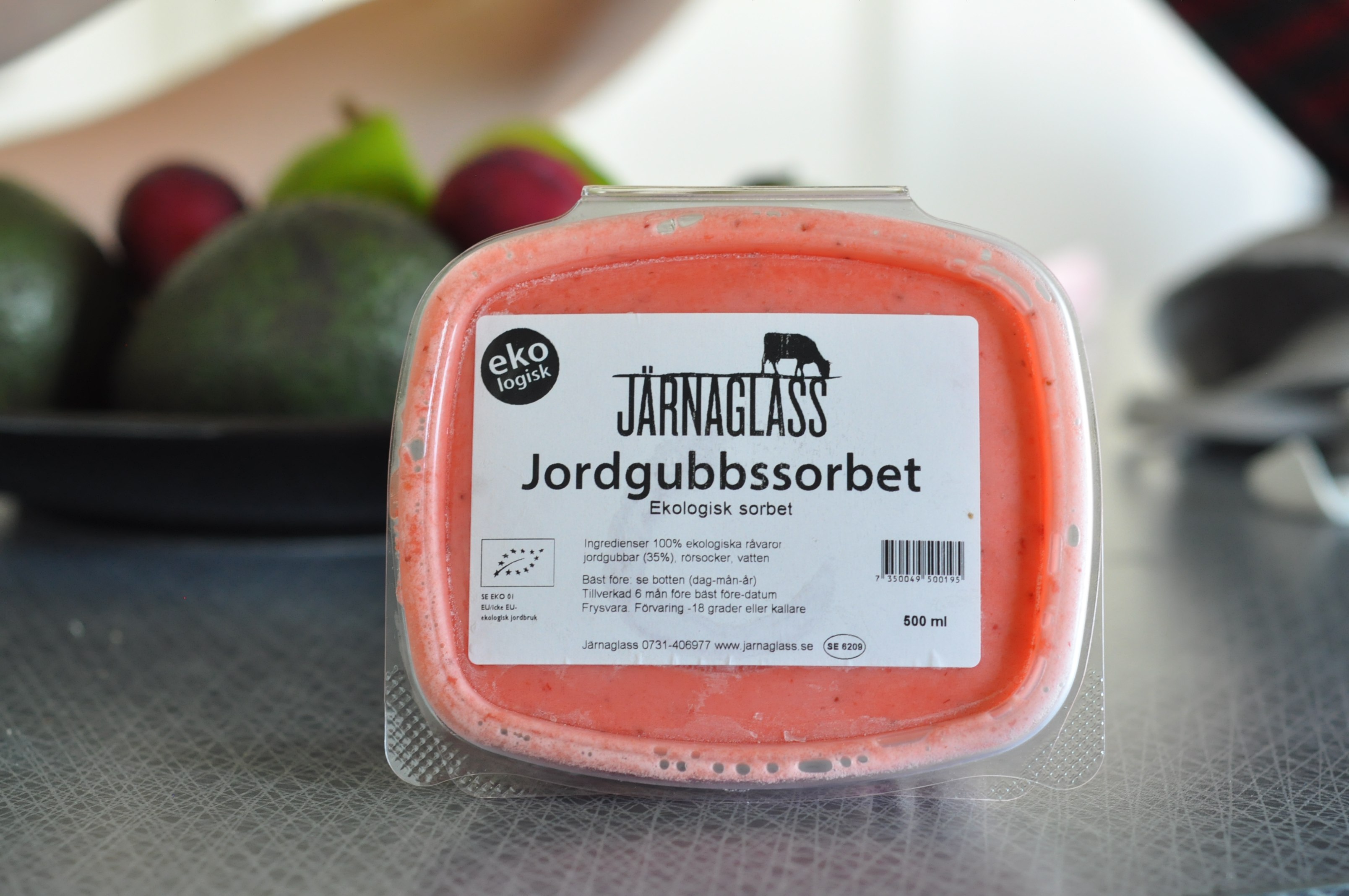 Järnaglass Jordgubbssorbet