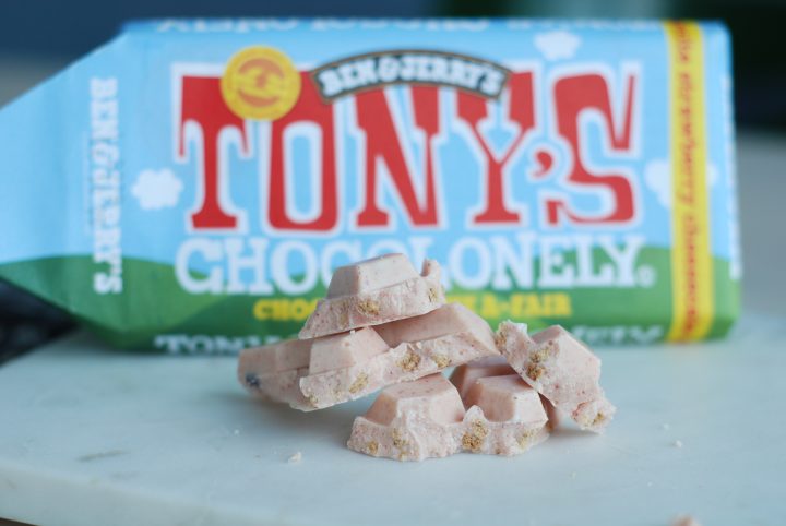 Tony’s Chocolonely x Ben & Jerry’s White Strawberry Cheesecake